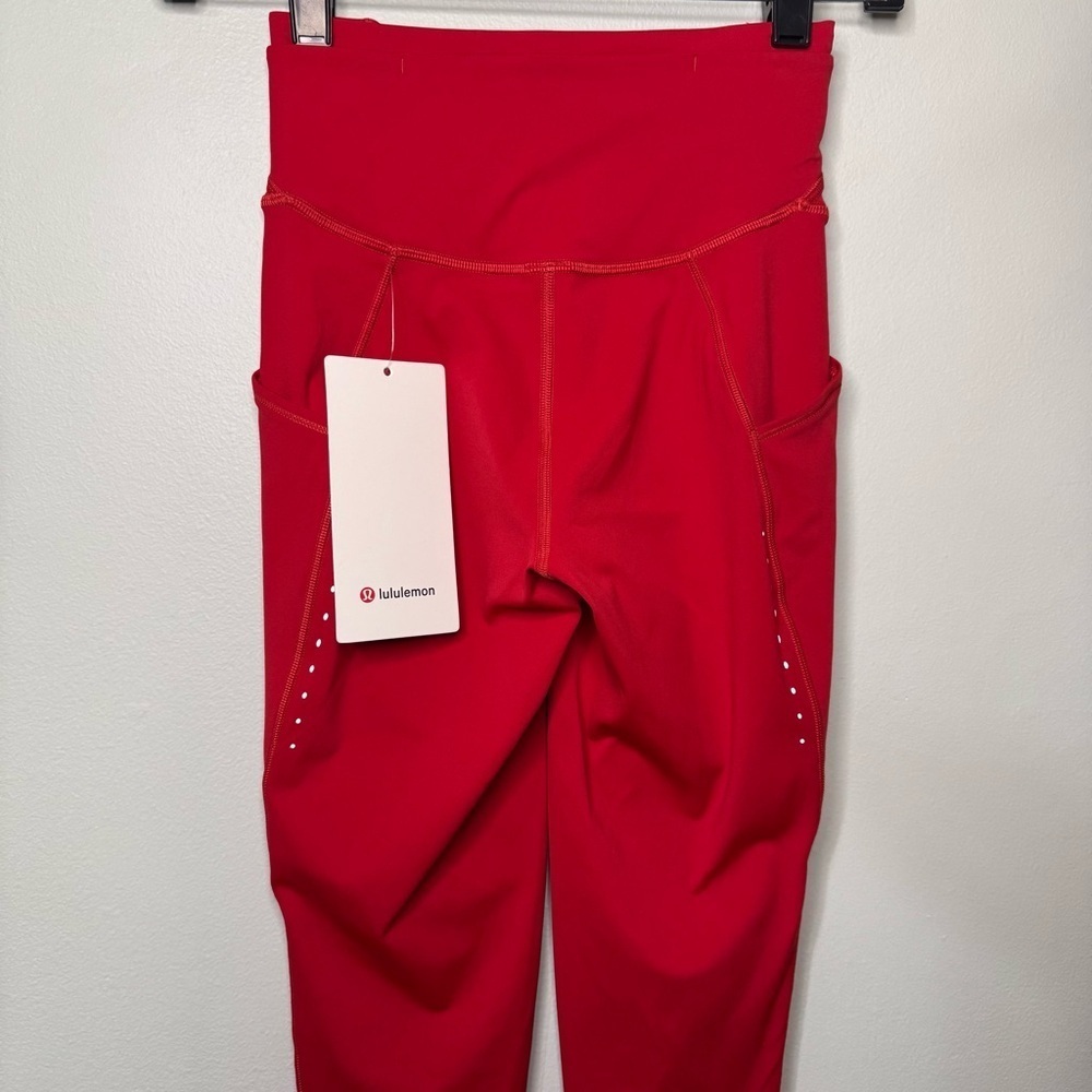 Lululemon Fast & Free High Rise Tights Leggings Reflective Dark Red Size 2 NWT - Picture 12 of 16